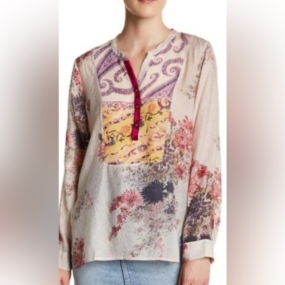 Anthropologie Aratta Silent Journey Top Heart Beat Blouse Tunic Women’s Small - Picture 1 of 8